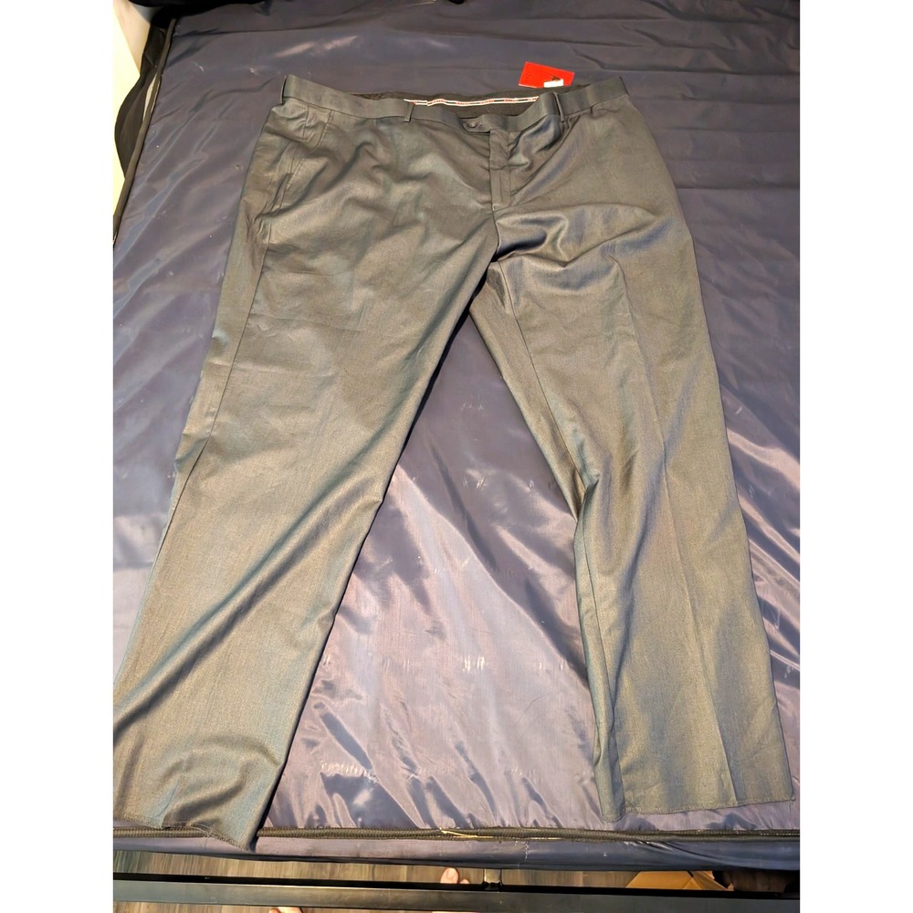 Mazari Dress Pants Mens 34 Gray Slim Flat Front Straight Leg Twill Lined